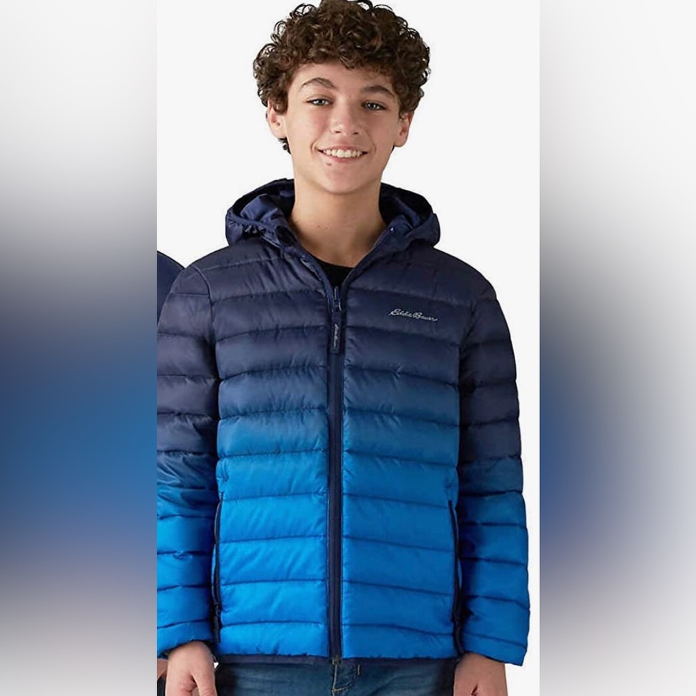Eddie Bauer Boys Blue Ombre Puffer Jacket